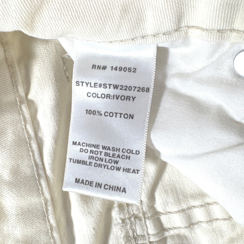 NWT Woven Oversized Winter‎ Ivory Weekender Cargo Pant Cotton Women's M 28-30 - Picture 9 of 10